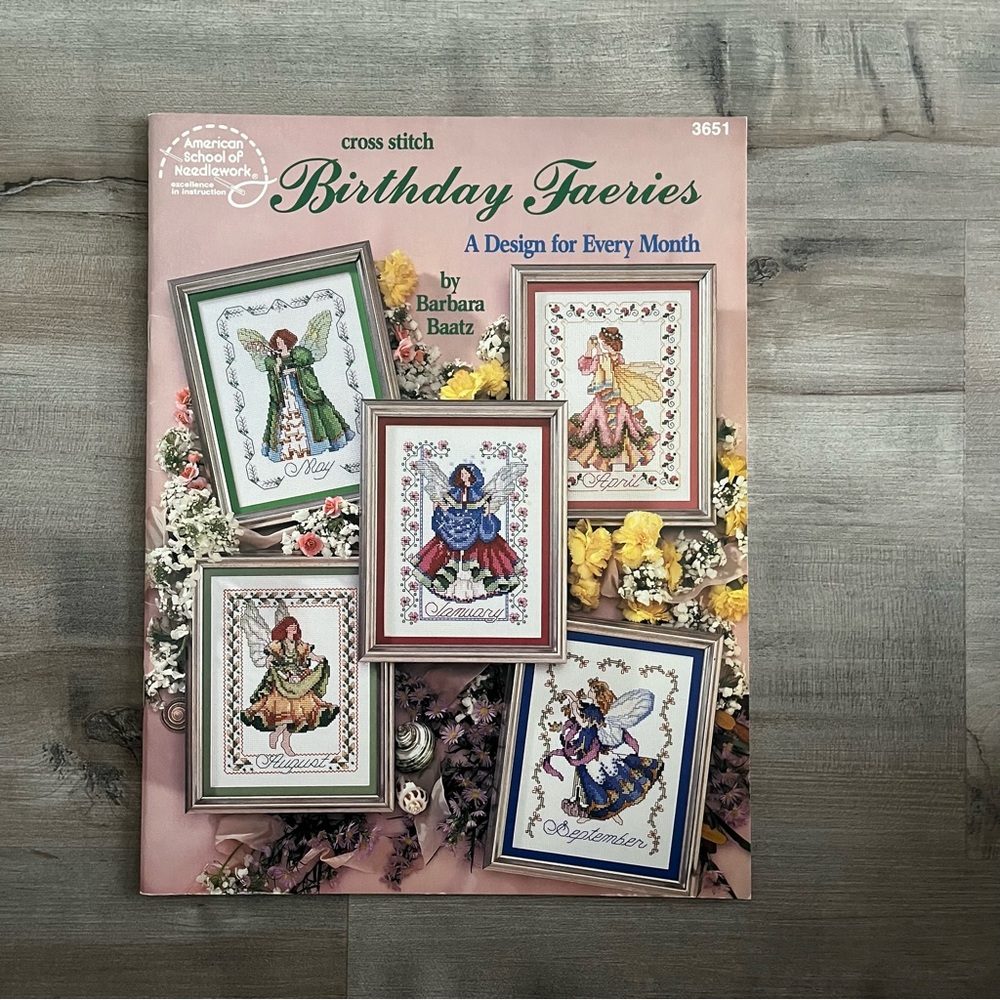 NWT American School of Needlework “Birthday Faeries” Counted Cross Stitch Book - Picture 2 of 13